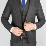 Костюм-тройка серый цвет в клетку Каталог