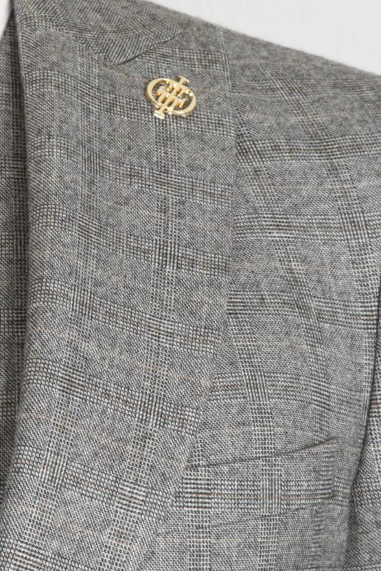 Серый костюм-тройка Вечерние мужские костюмы