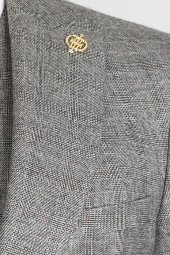 Серый костюм-тройка Вечерние мужские костюмы