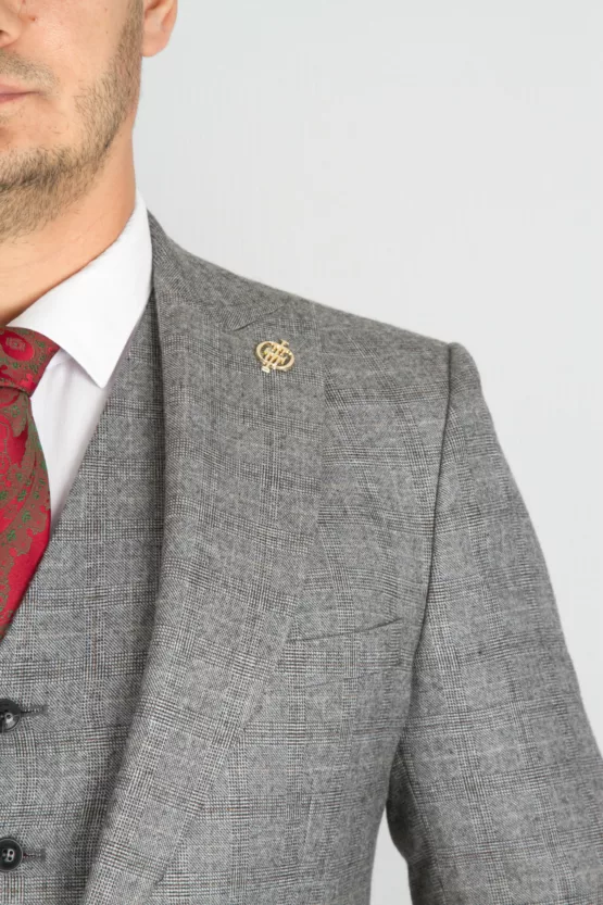 Серый костюм-тройка Вечерние мужские костюмы