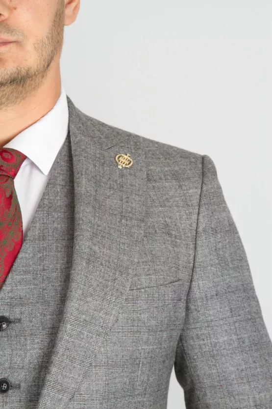 Серый костюм-тройка Вечерние мужские костюмы