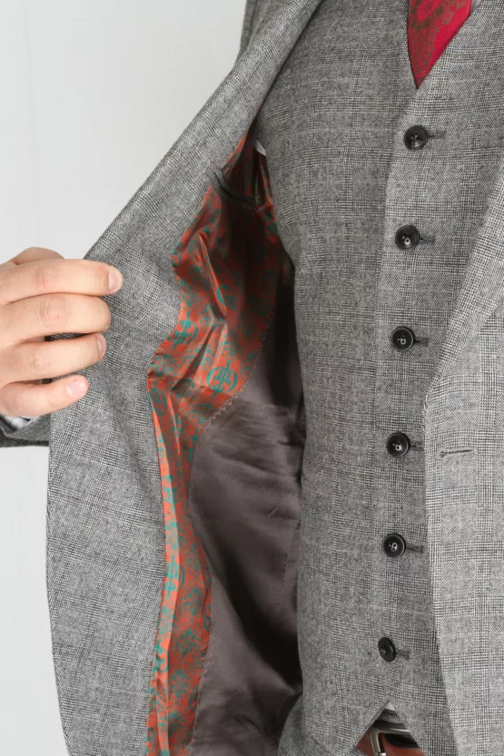 Серый костюм-тройка Вечерние мужские костюмы