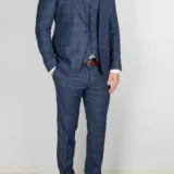 Костюм-тройка синего цвета в клетку Каталог