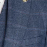Костюм-тройка синего цвета в клетку Каталог