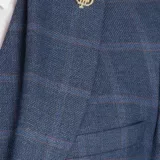 Костюм-тройка синего цвета в клетку Каталог