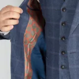 Костюм-тройка синего цвета в клетку Каталог