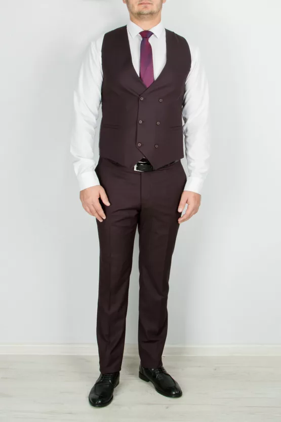 Костюм-тройка темно-бордового цвета Вечерние мужские костюмы