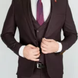Костюм-тройка темно-бордового цвета Вечерние мужские костюмы