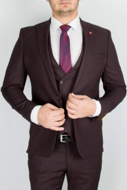 Костюм-тройка темно-бордового цвета Вечерние мужские костюмы