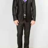 Костюм-тройка матово-черный Каталог