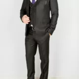 Костюм-тройка матово-черный Каталог