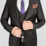 Костюм-тройка матово-черный Каталог