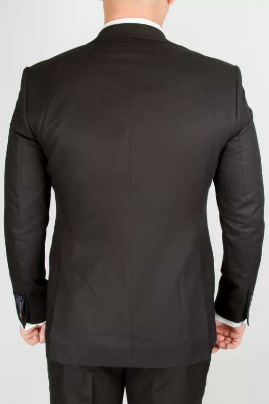 Костюм-тройка черного цвета с серым жилетом Каталог