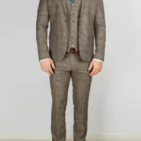 Клетчатый костюм-тройка песочного цвета Вечерние мужские костюмы