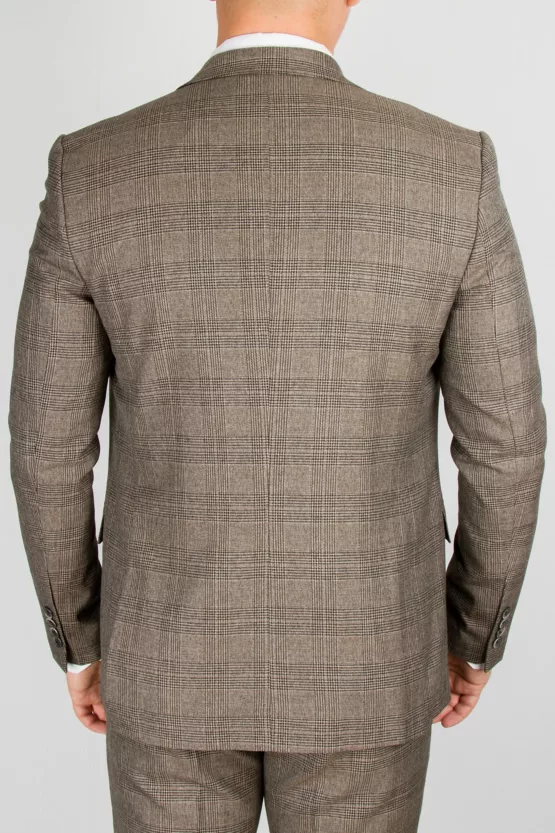 Клетчатый костюм-тройка песочного цвета Вечерние мужские костюмы