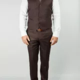 Костюм-тройка с фактурной тканью, бордового цвета Каталог