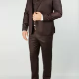 Костюм-тройка с фактурной тканью, бордового цвета Каталог