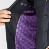 Приталенный костюм-тройка темно-синего цвета Каталог