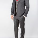 Костюм-тройка серого цвета из фактурной ткани Вечерние мужские костюмы