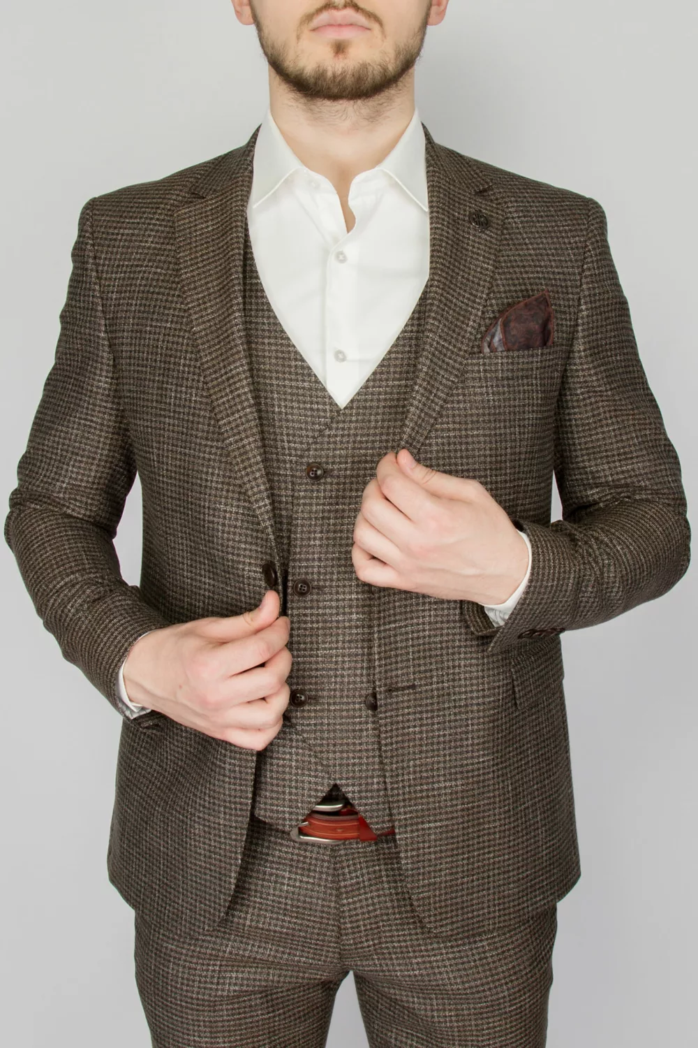 Костюм-тройка песочный цвет Вечерние мужские костюмы