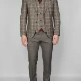 Клетчатый серый костюм-тройка Каталог