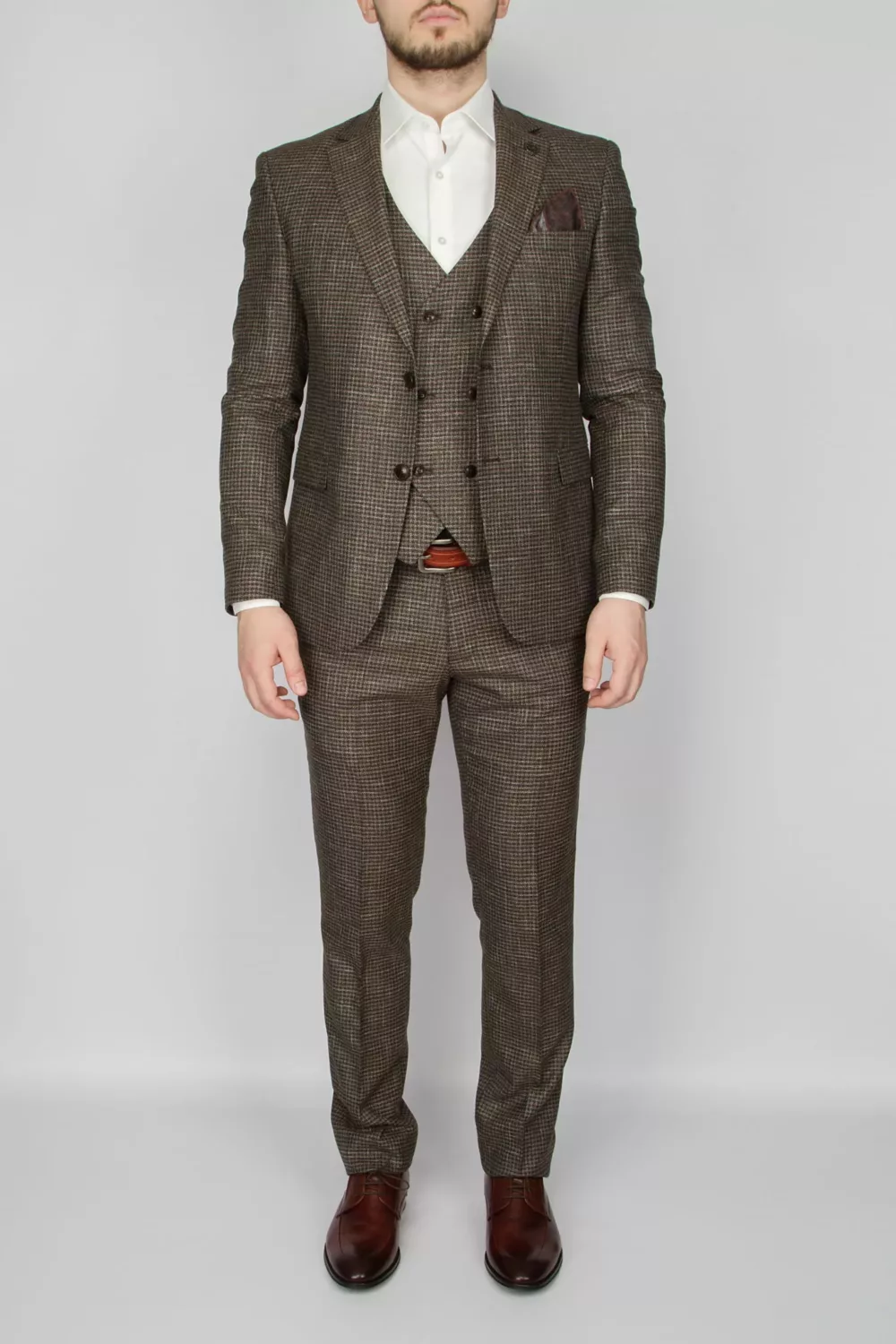 8 Костюм-тройка песочный цвет Вечерние мужские костюмы