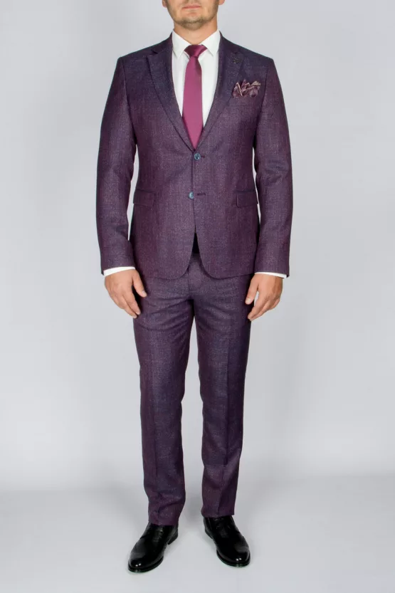 Костюм-двойка темно сиреневого цвета Вечерние мужские костюмы