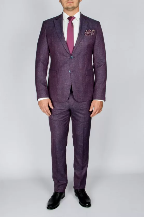 Костюм-двойка темно сиреневого цвета Вечерние мужские костюмы