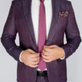 Костюм-двойка темно сиреневого цвета Вечерние мужские костюмы