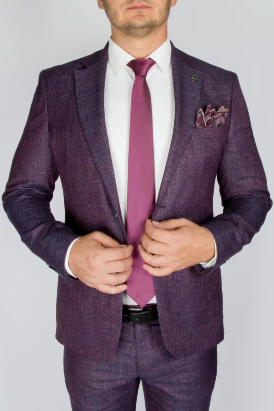 Костюм-двойка темно сиреневого цвета Вечерние мужские костюмы