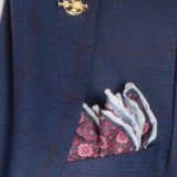 Костюм-тройка синего цвета с клеточным пиджаком Костюм на свадьбу