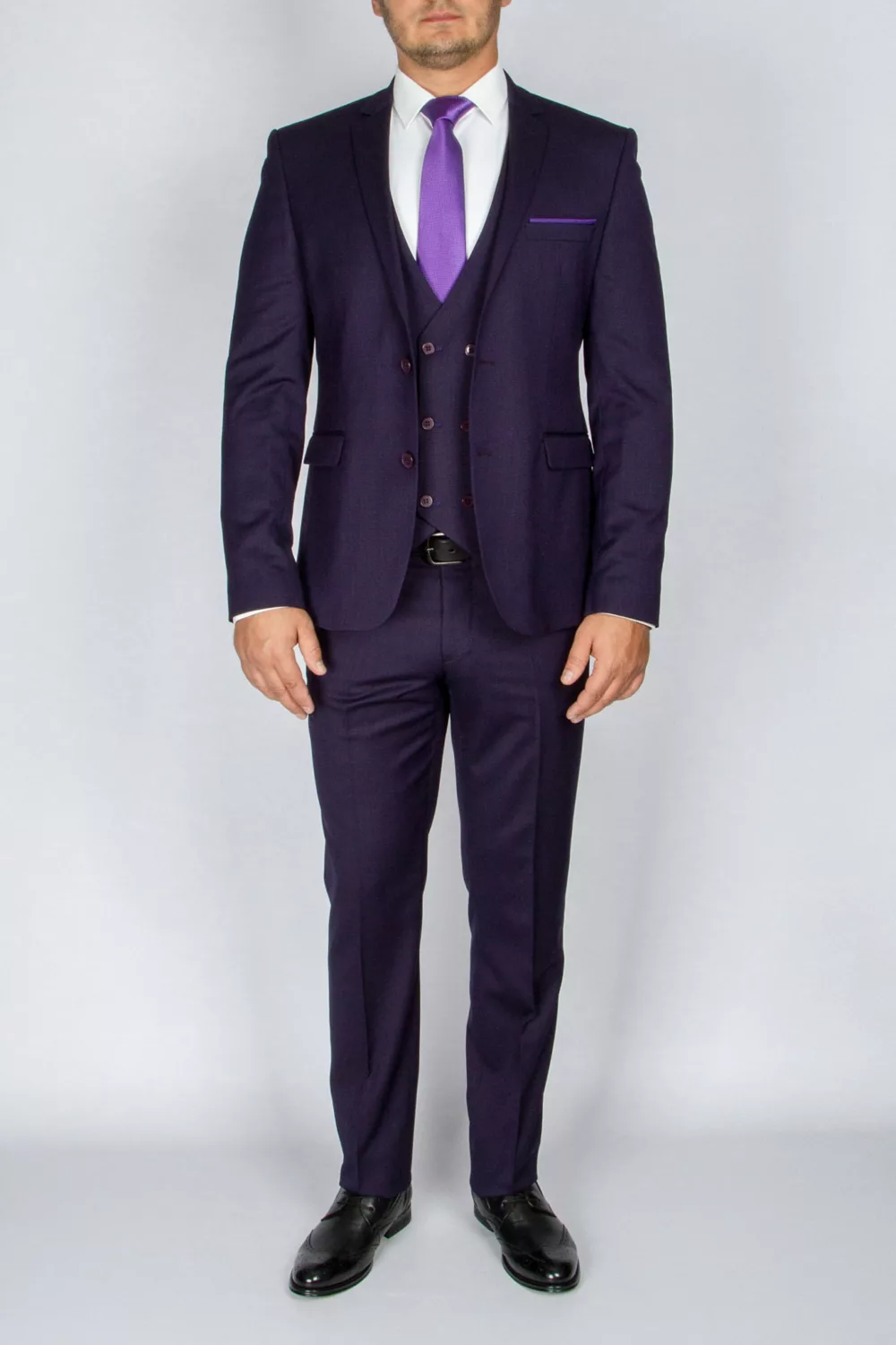 Костюм-тройка темно-фиолетового цвета Каталог