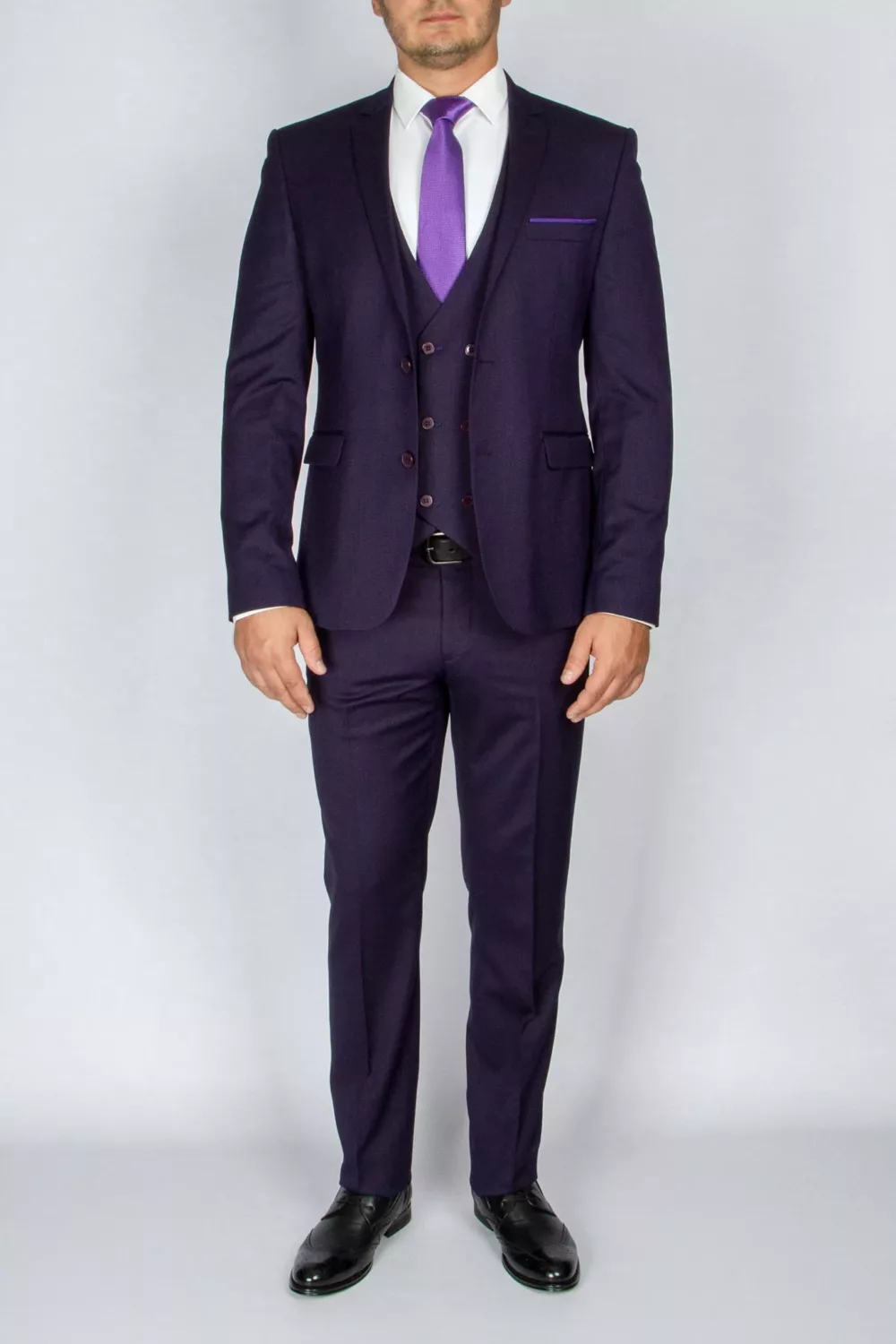 Костюм-тройка темно-фиолетового цвета Каталог
