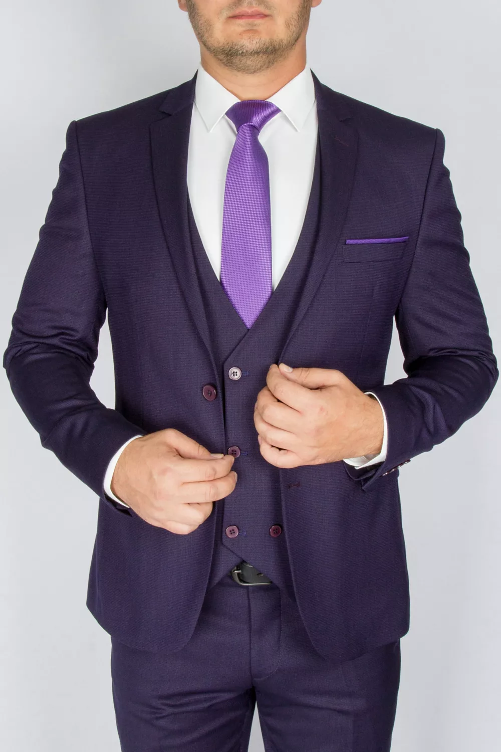 Костюм-тройка темно-фиолетового цвета Каталог