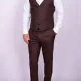 Твидовый костюм-тройка коричневого цвета Каталог