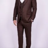 Твидовый костюм-тройка коричневого цвета Каталог