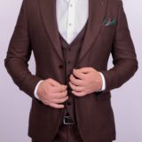Твидовый костюм-тройка коричневого цвета Костюм на свадьбу