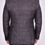 Костюм-тройка серого цвета с клеточным пиджаком Вечерние мужские костюмы