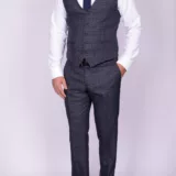 Костюм-тройка серого цвета в клетку Каталог