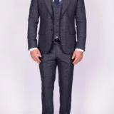 Костюм-тройка серого цвета в клетку Каталог