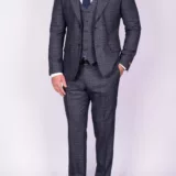 Костюм-тройка серого цвета в клетку Каталог