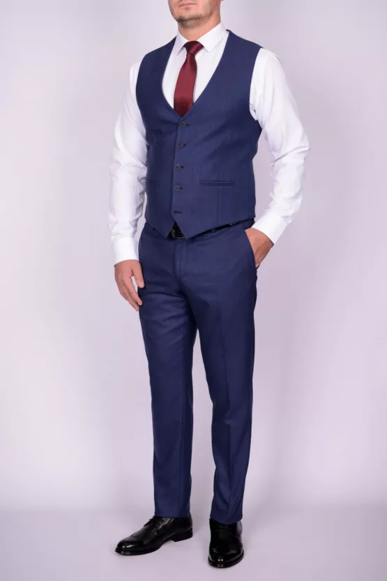 Твидовый костюм-тройка синего цвета Каталог