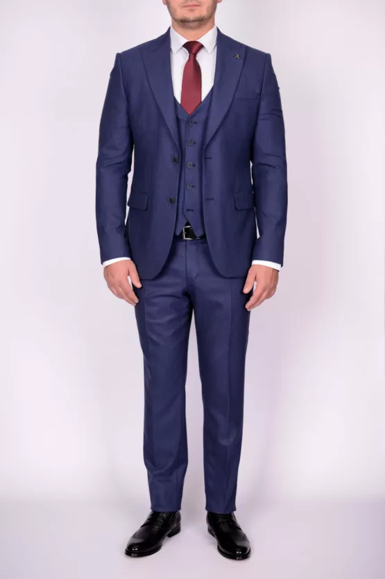 Твидовый костюм-тройка синего цвета Каталог