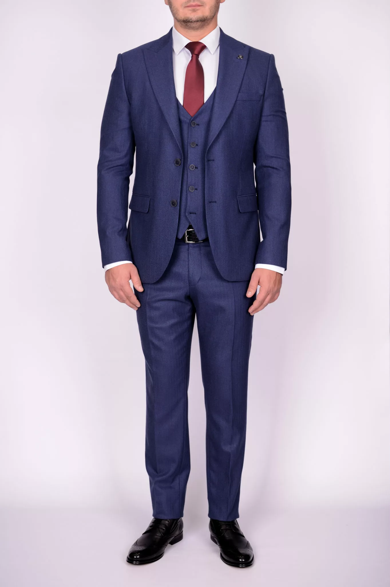 Твидовый костюм-тройка синего цвета Каталог