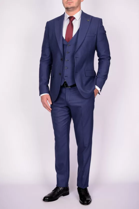 Твидовый костюм-тройка синего цвета Каталог