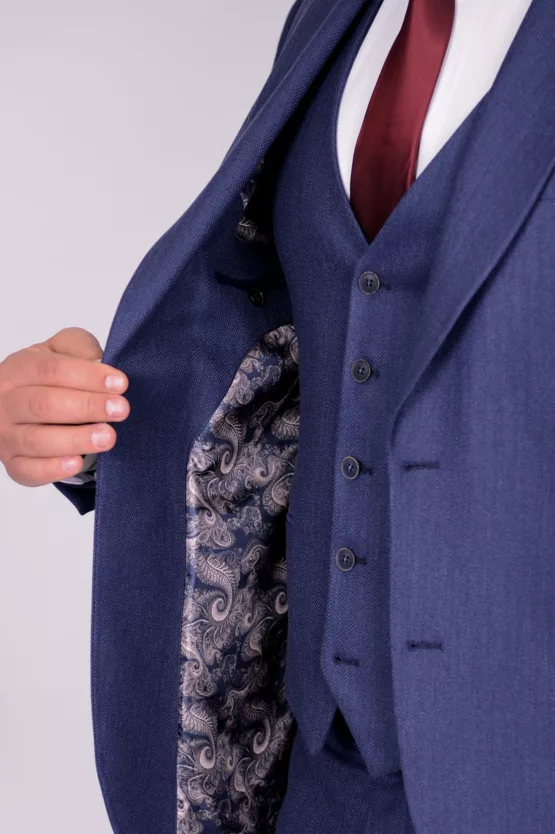 Твидовый костюм-тройка синего цвета Каталог