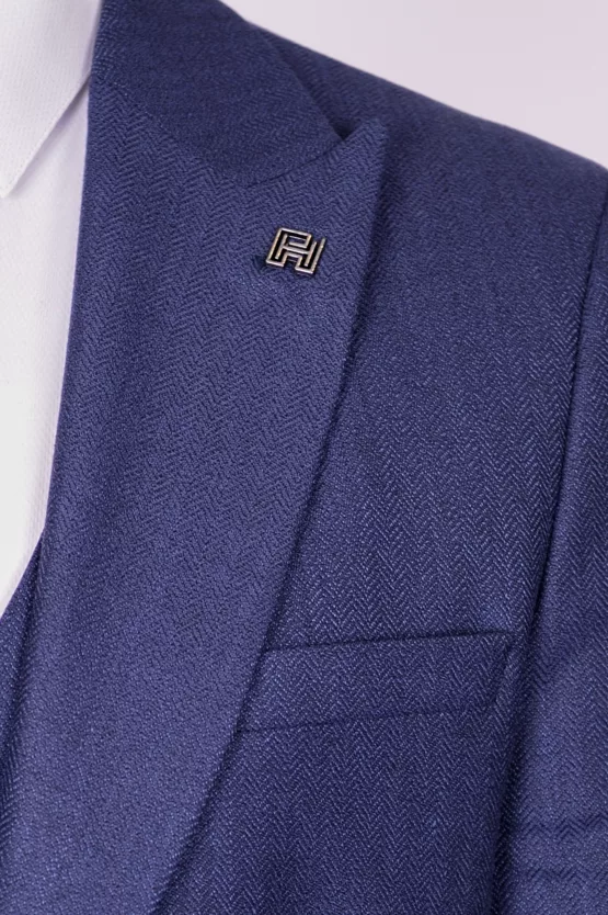 Твидовый костюм-тройка синего цвета Каталог