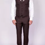 Костюм-тройка коричневого цвета в клетку Вечерние мужские костюмы