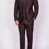 Костюм-тройка коричневого цвета в клетку Вечерние мужские костюмы