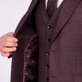 Костюм-тройка коричневого цвета в клетку Вечерние мужские костюмы